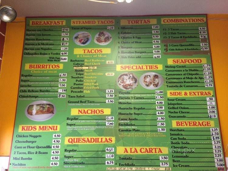 Taqueria El Paisa - Rohnert Park, CA menu_pic