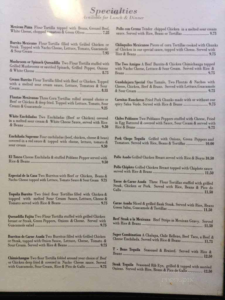 The Golden Tequila Mexican Restaurant - New Port Richey, FL menu_pic