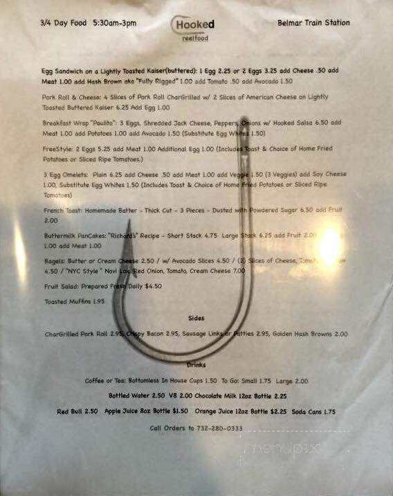 Hooked Cafe - Belmar, NJ menu_pic