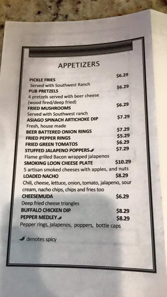 29 Brew Pub - Marion, OH menu_pic