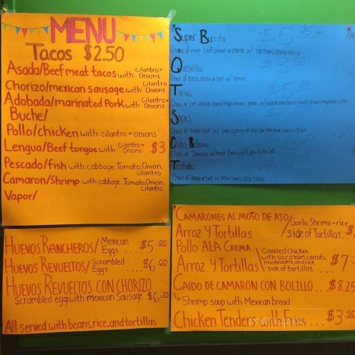 Taqueria El Bajio - Covington, GA menu_pic