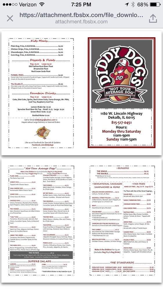 Diddy Dogs - DeKalb, IL menu_pic
