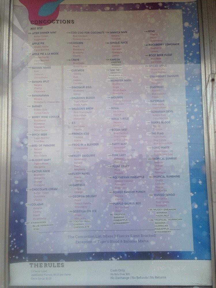 /250760306/Oasis-Snowball-Menu-Houston-TX - Houston, TX