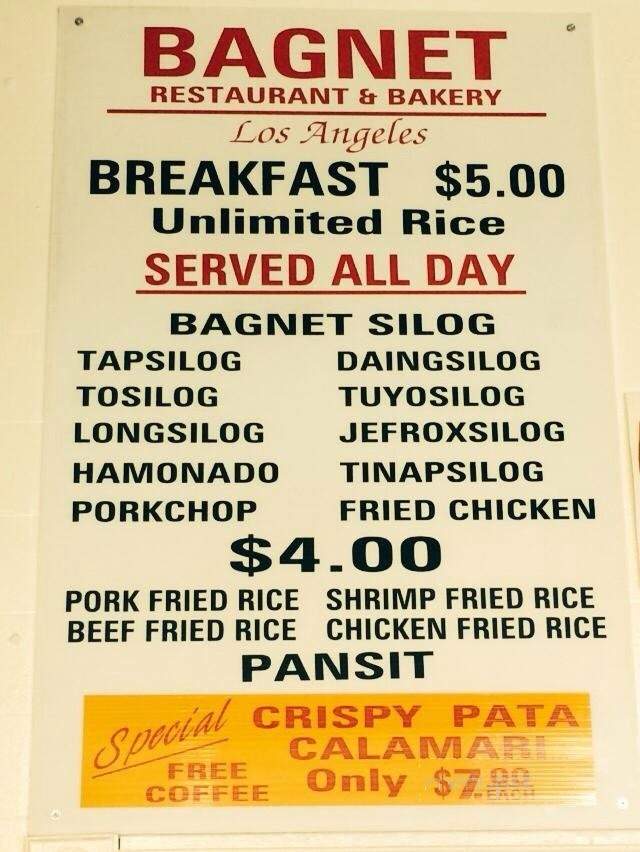 Filipino Bagnet Restaurant & Bakery - Los Angeles, CA menu_pic
