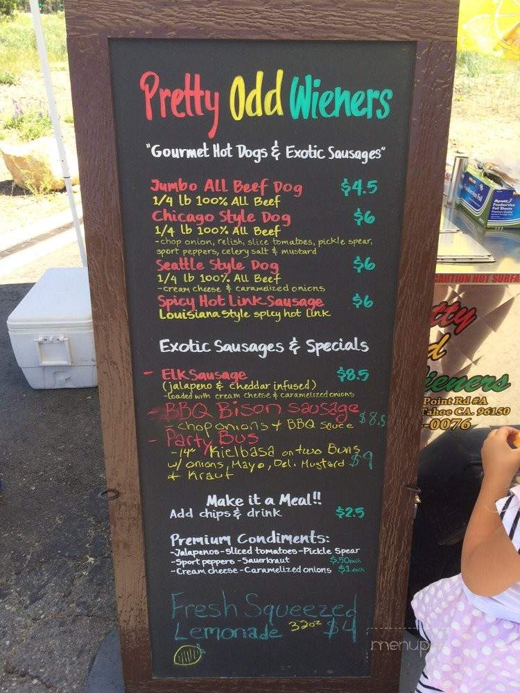 Pretty Odd Wieners Hot Dog Cart - Tahoe Paradise, CA menu_pic