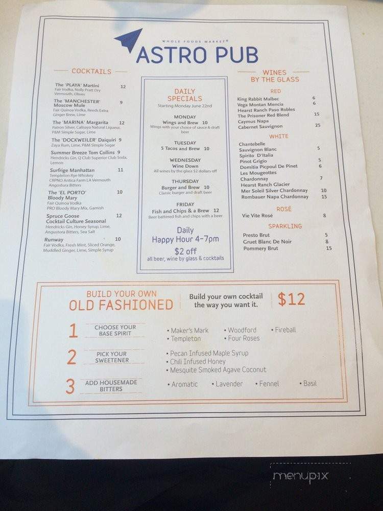 Astro Pub - Playa Vista, CA menu_pic