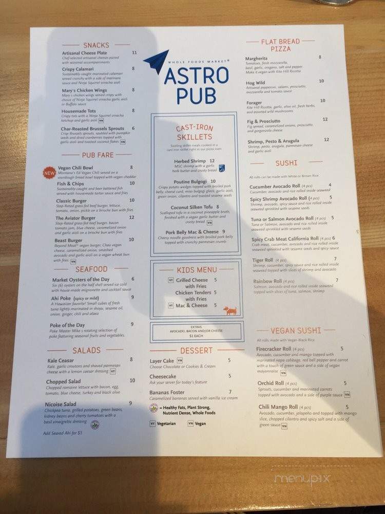 Astro Pub - Playa Vista, CA menu_pic