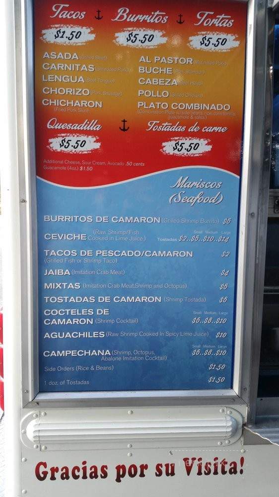 Guillen's Mariscos El Guero Taco Truck & Seafood - Los Angeles, CA menu_pic