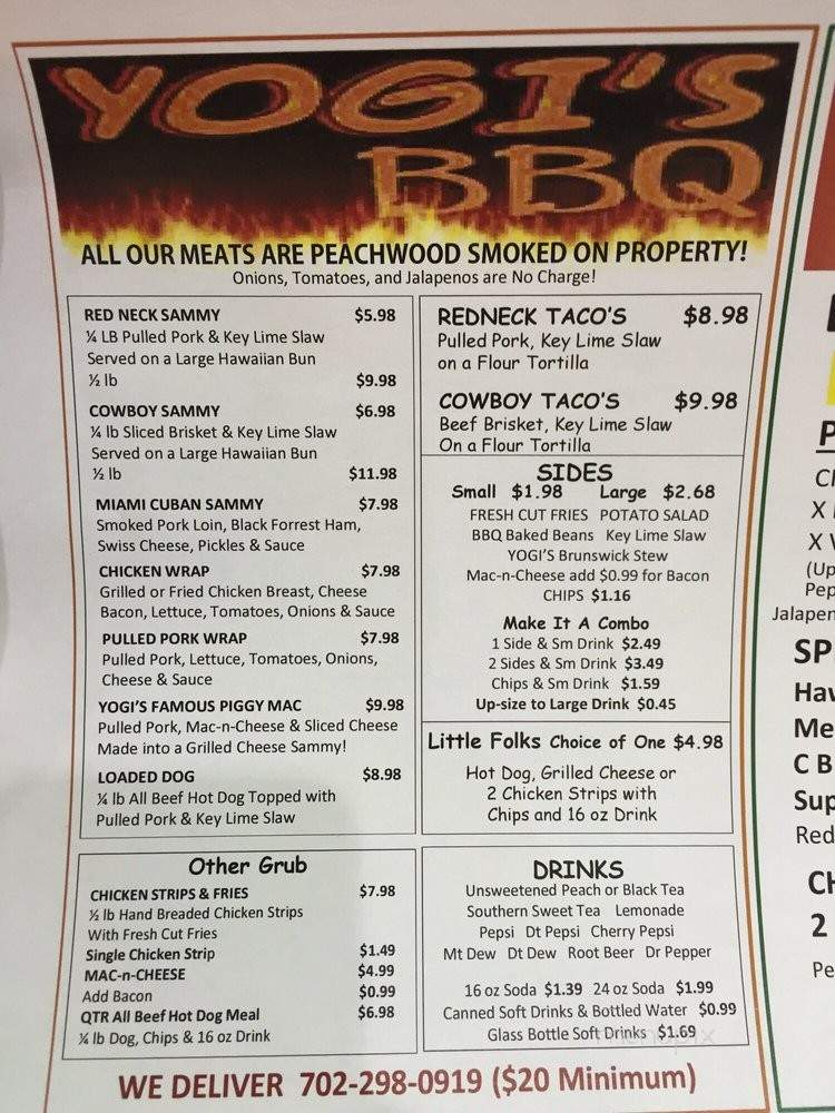 Yogi's Picnic Basket - Laughlin, NV menu_pic