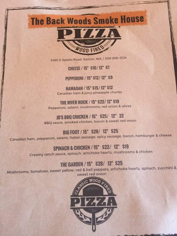 Backwoods Cafe - Easton, WA menu_pic