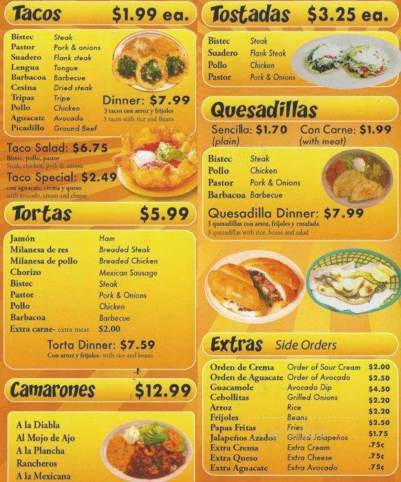 Pico's Tacos - Lyons, IL menu_pic