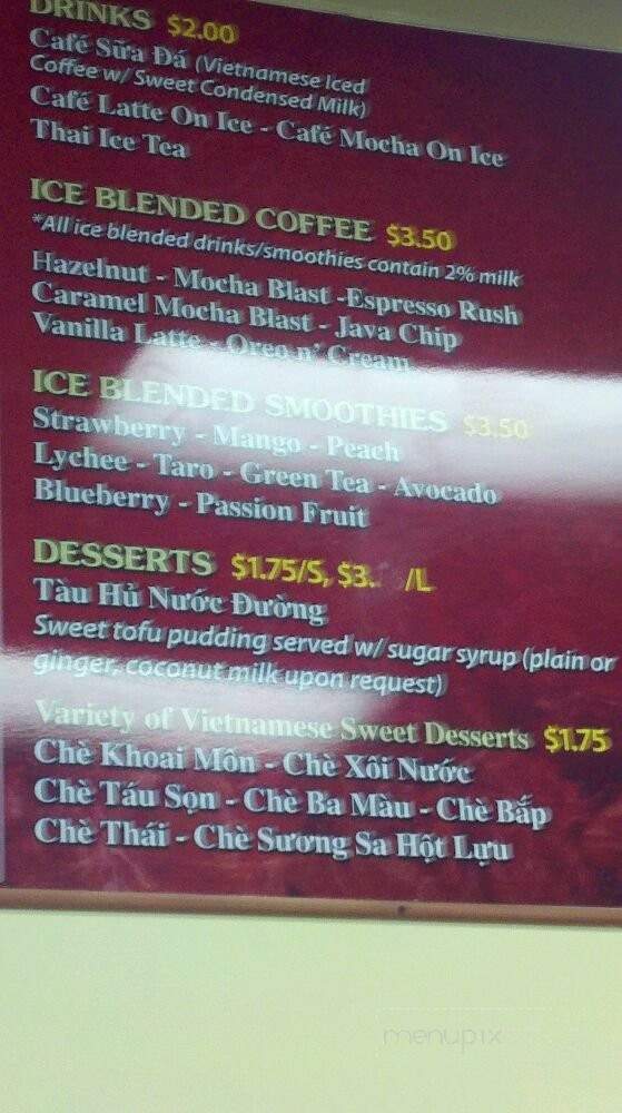 New Hung Vuong Tofu - Westminster, CA menu_pic