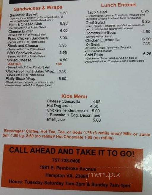 Laura's Rise & Shine - Hampton, VA menu_pic