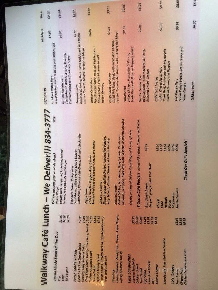 Walkway Cafe - Highland, NY menu_pic
