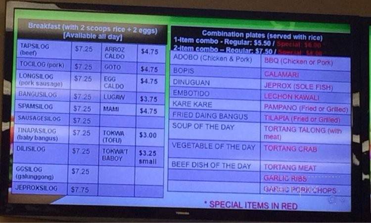 Trining's Bakery and Cafe - Temecula, CA menu_pic