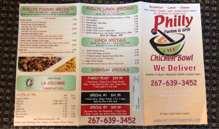 Philly Fusion & Grill Chicken Bowl - Philadelphia, PA menu_pic