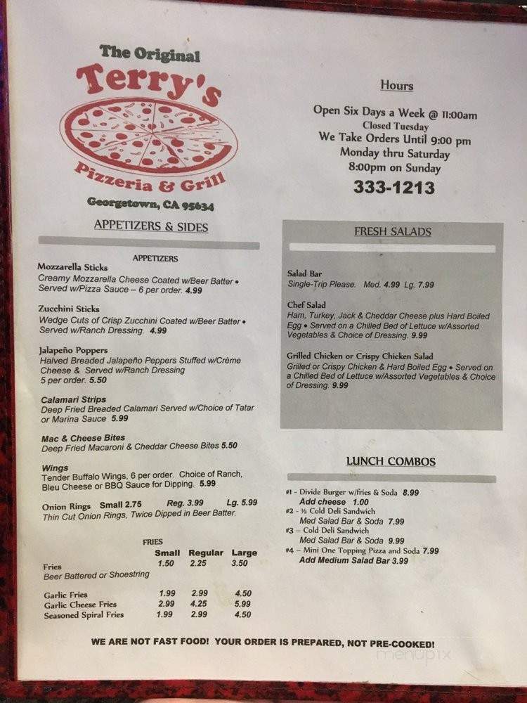 /250295855/Terrys-Pizzaria-and-Grill-Menu-Georgetown-CA - Georgetown, CA