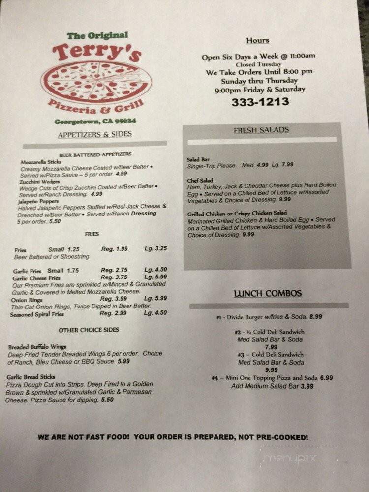 /250295855/Terrys-Pizzaria-and-Grill-Menu-Georgetown-CA - Georgetown, CA