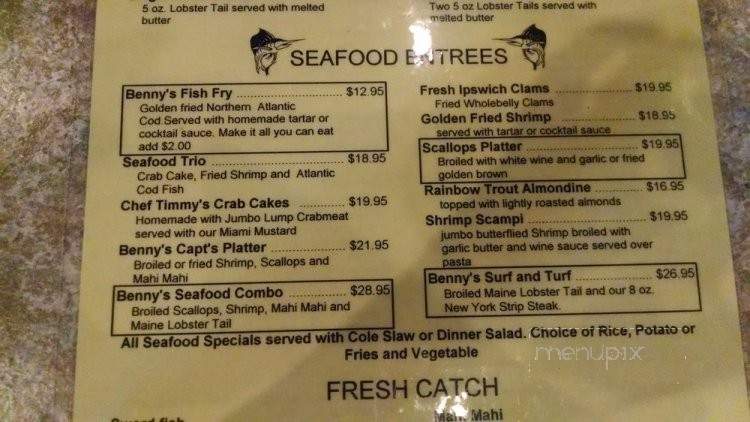 Benny's - Lantana, FL menu_pic