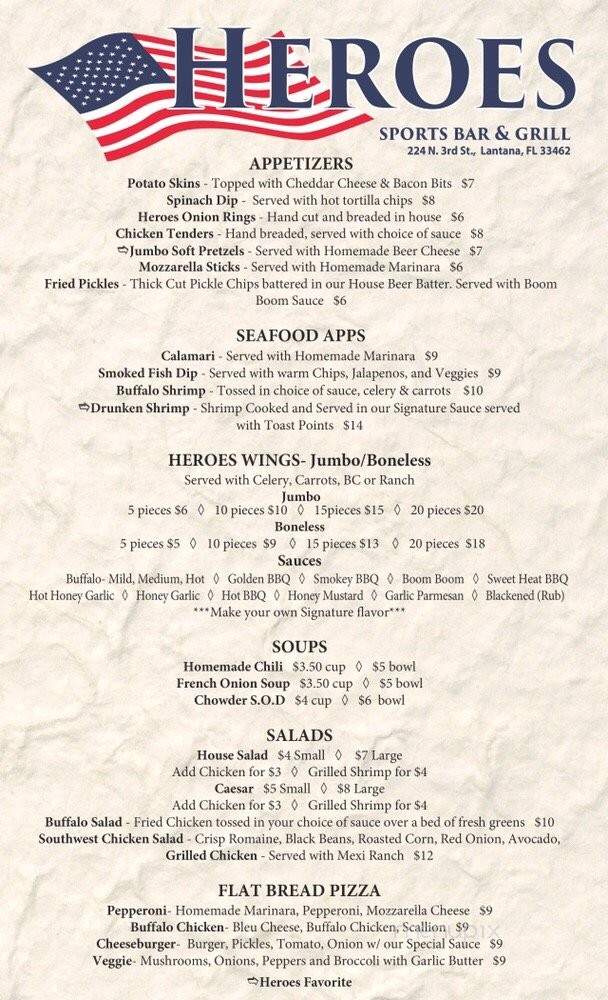Benny's - Lantana, FL menu_pic