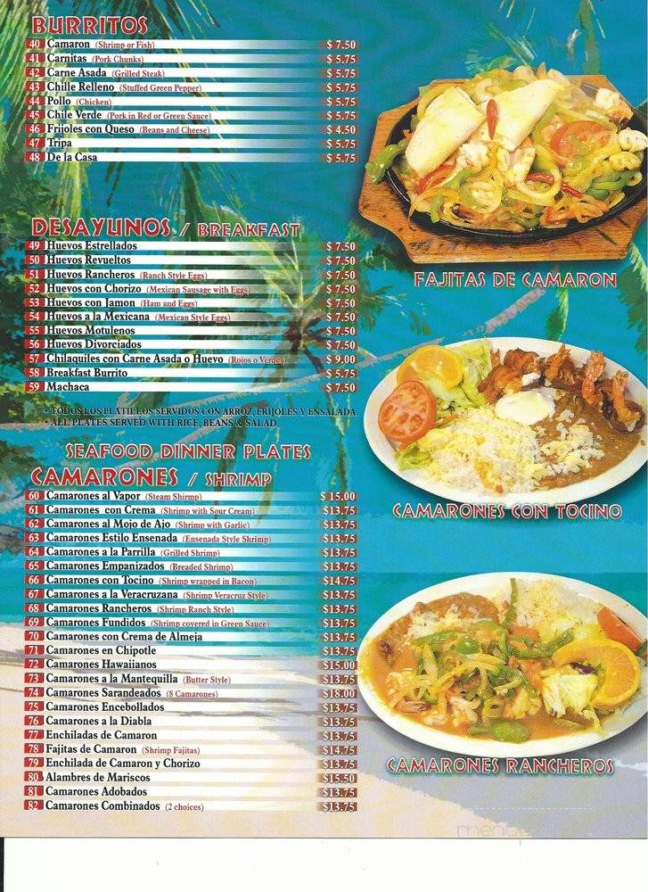 El Ensenada Grill - Santa Ana, CA menu_pic