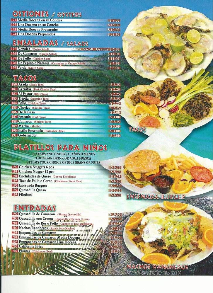 El Ensenada Grill - Santa Ana, CA menu_pic