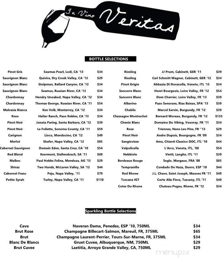 In Vino Veritas - Savannah, GA menu_pic
