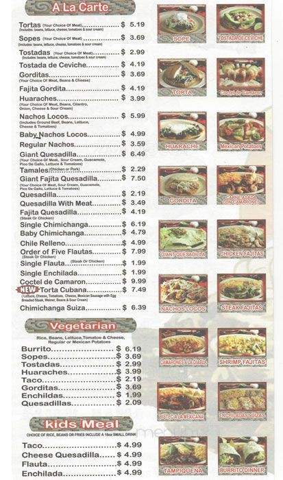 Mr Burritos - Bensenville, IL menu_pic