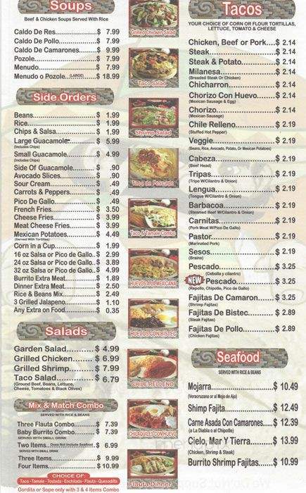 Mr Burritos - Bensenville, IL menu_pic