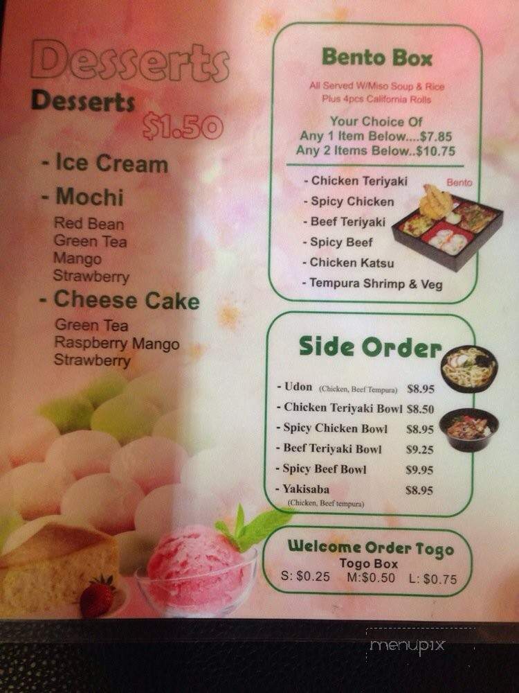 Sushi Takara - Salem, OR menu_pic