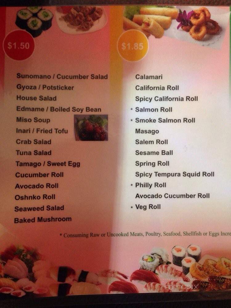 Sushi Takara - Salem, OR menu_pic
