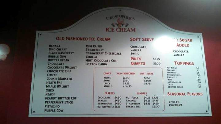 Christopher's Homemade Ice Cream - Millbury, MA menu_pic