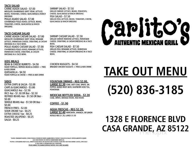 Carlito's Authentic Mexican Grill - Casa Grande, AZ menu_pic