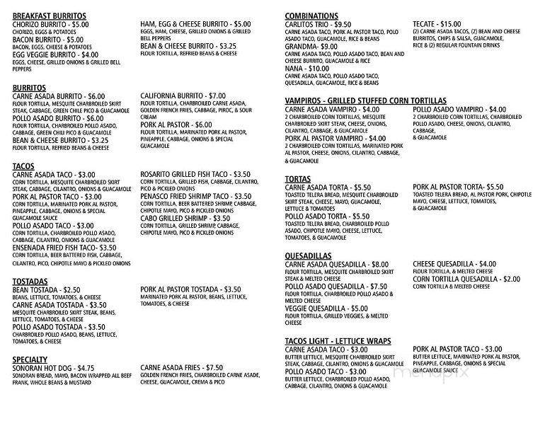 Carlito's Authentic Mexican Grill - Casa Grande, AZ menu_pic