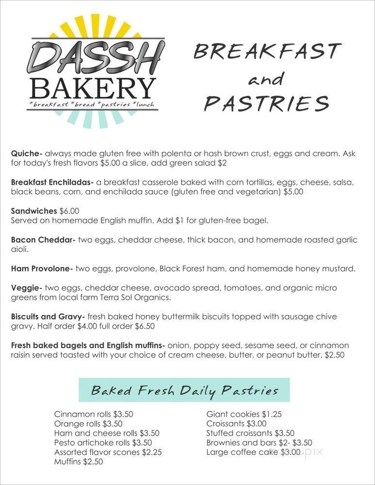 DASSH Bakery - Grants Pass, OR menu_pic
