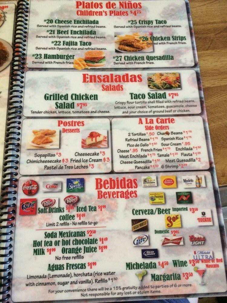 El Tapatio - Roswell, NM menu_pic