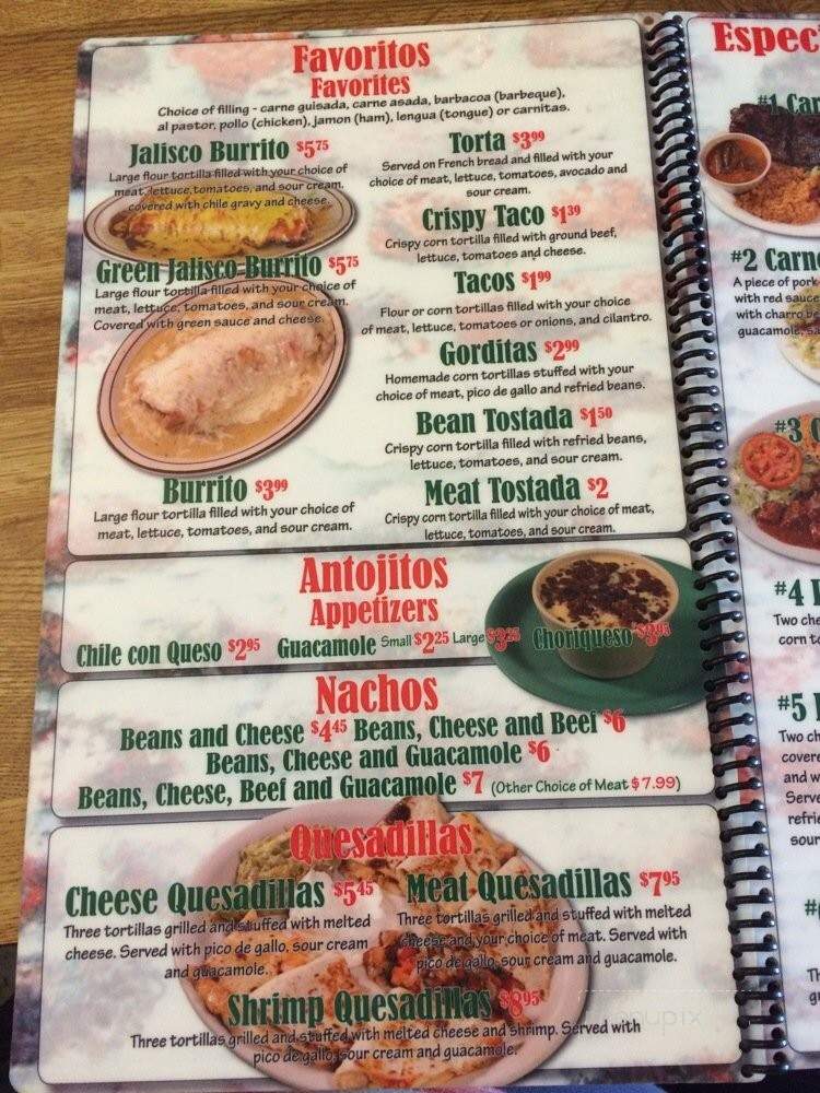 El Tapatio - Roswell, NM menu_pic