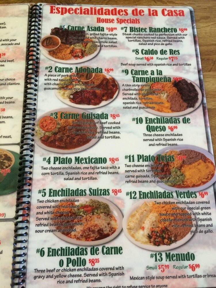El Tapatio - Roswell, NM menu_pic