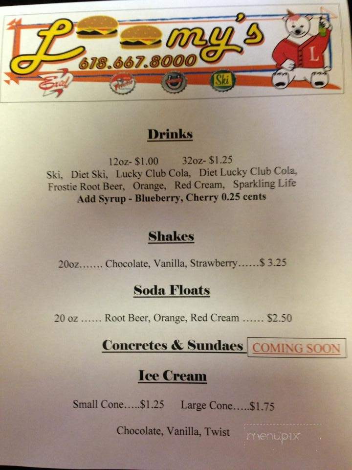 Loomy's - Troy, IL menu_pic