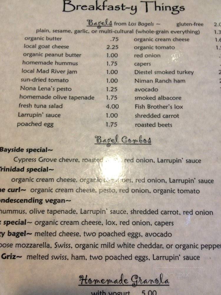 Beachcomber Cafe - Bayside, CA menu_pic