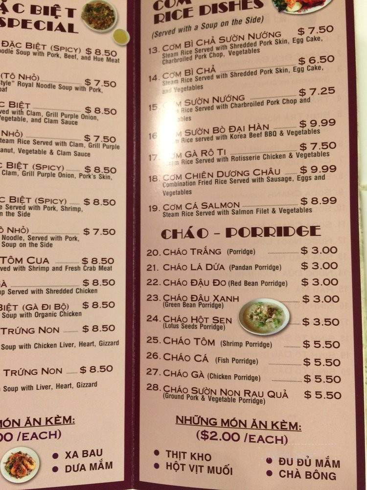 Quan Non La - Garden Grove, CA menu_pic