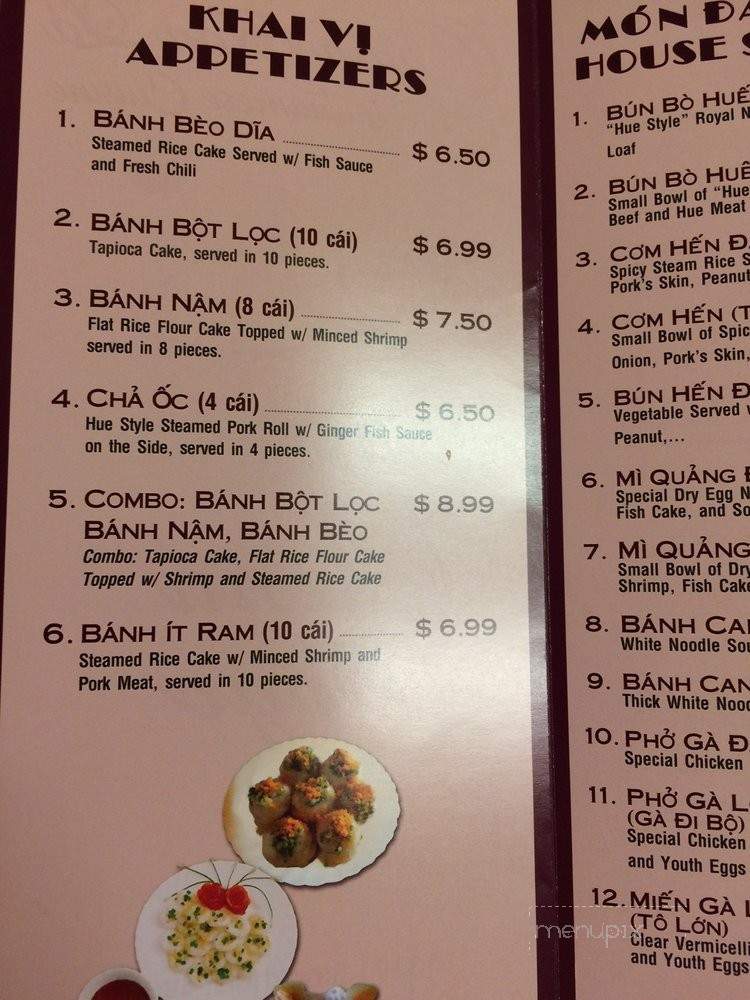 Quan Non La - Garden Grove, CA menu_pic