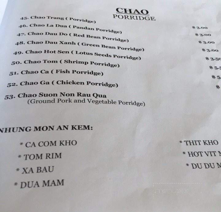 Quan Non La - Garden Grove, CA menu_pic