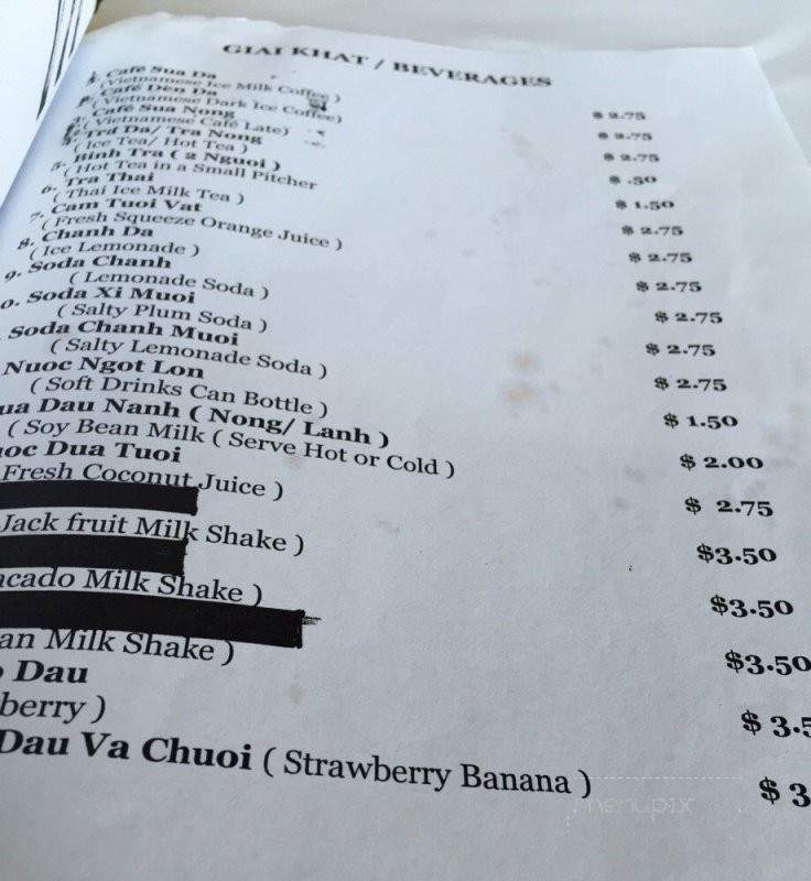 Quan Non La - Garden Grove, CA menu_pic