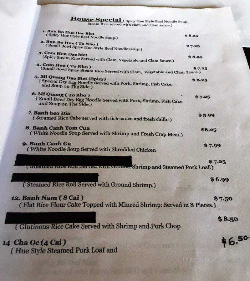 Quan Non La - Garden Grove, CA menu_pic