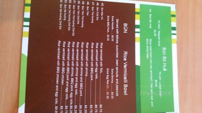 Pho Cali - Midvale, UT menu_pic