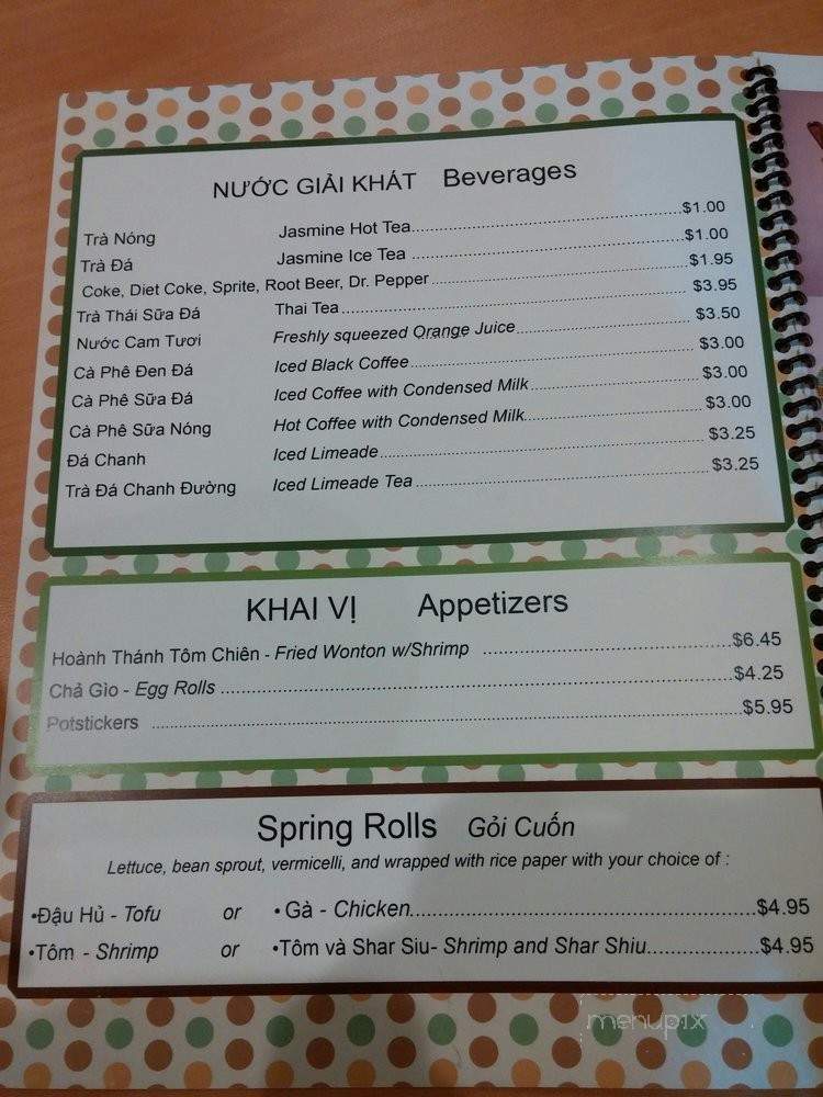 Pho Cali - Midvale, UT menu_pic