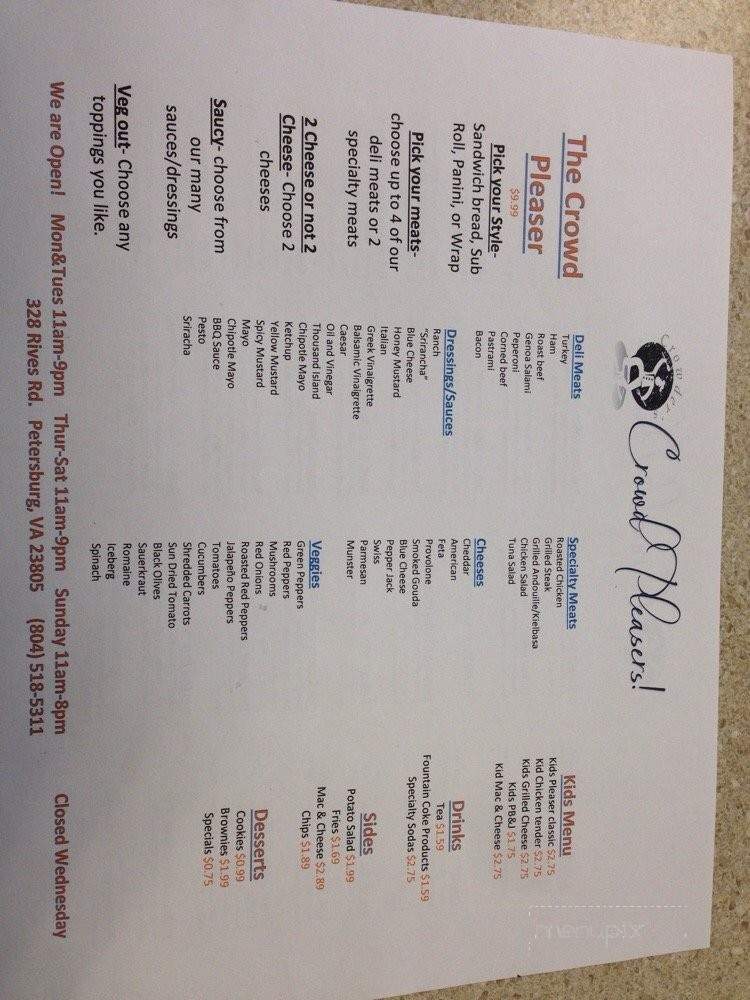 Crowd Pleaser's - Petersburg, VA menu_pic