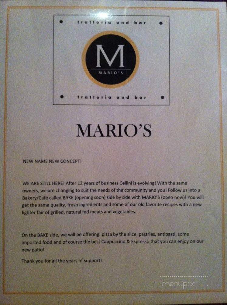 Marios Trattoria And Bar - Tampa, FL menu_pic