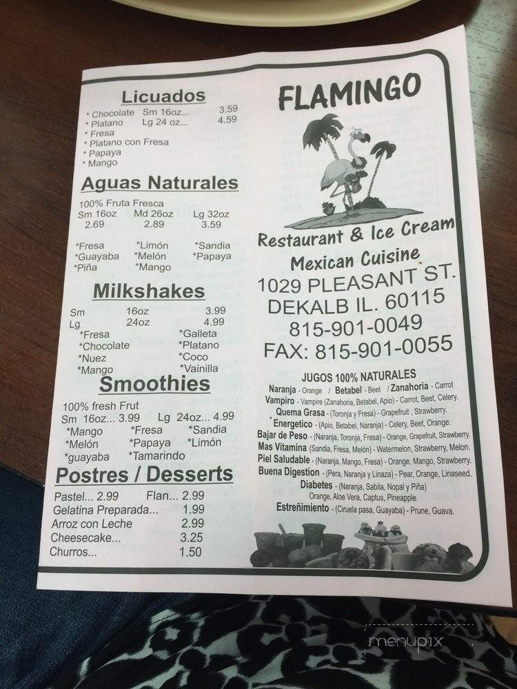 Flamingo Restaurant and Ice Cream - DeKalb, IL menu_pic